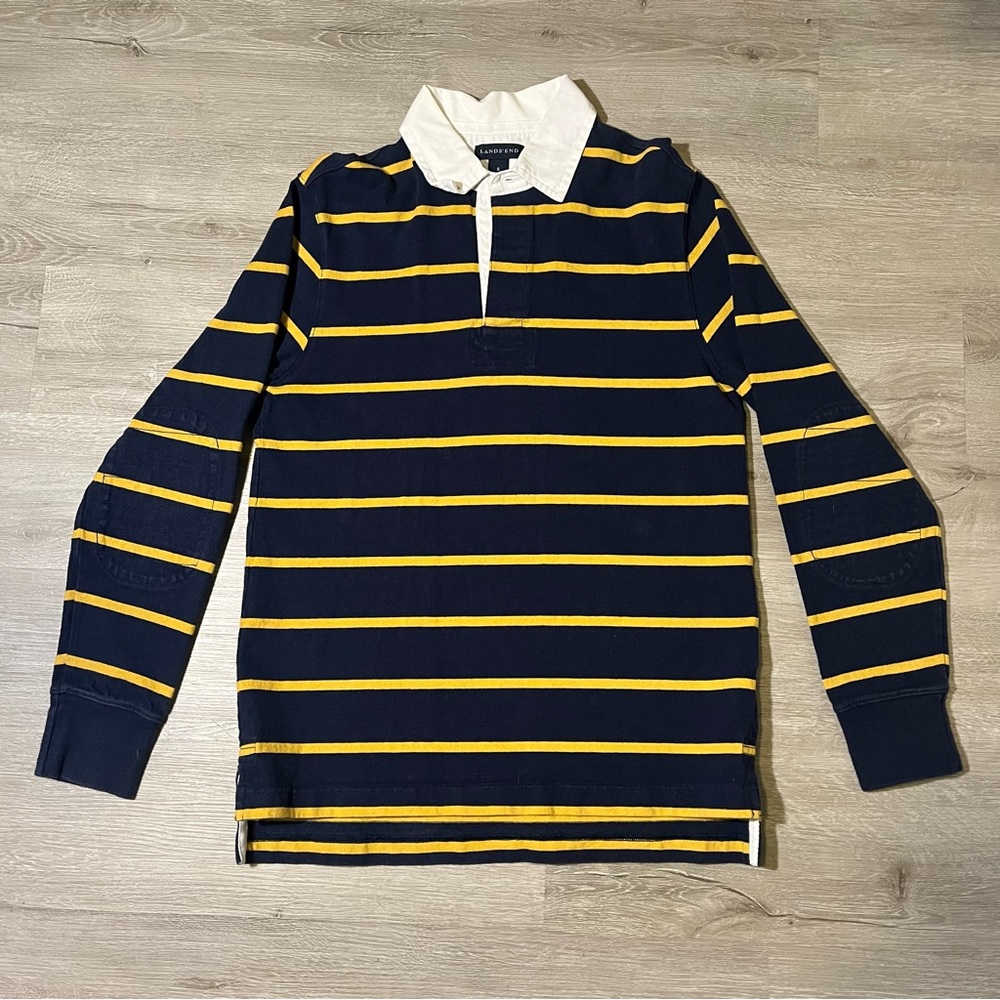 Vintage Land’s End Stripped Long Sleeve Polo - S